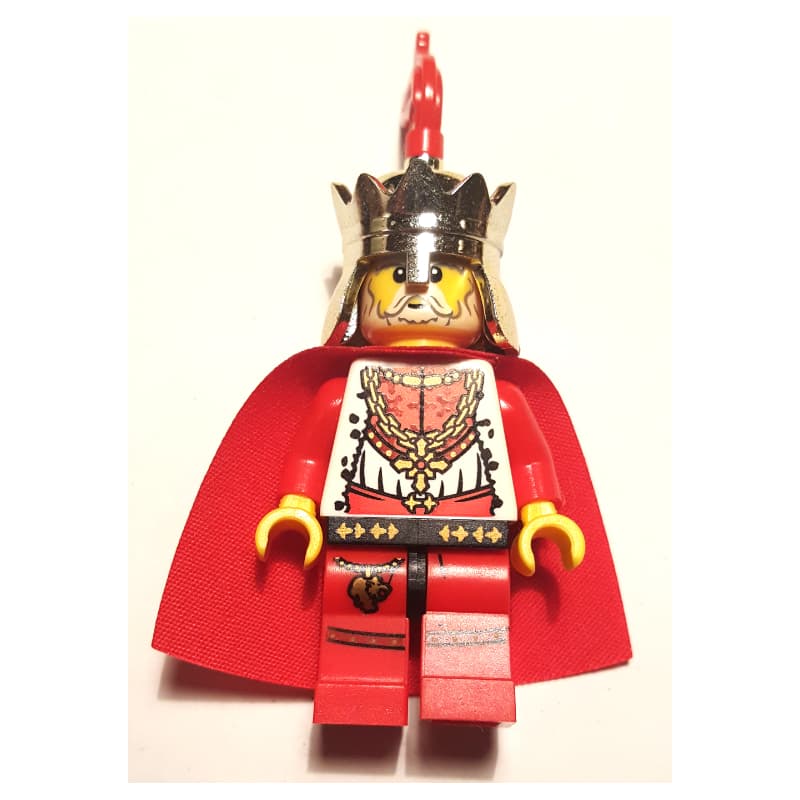 Minifigs Chess King, Red, Cape, Gold Crown with Red Plume (FIG-009890)