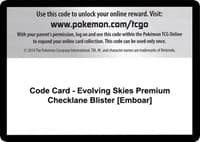 SWSH07: Evolving Skies Code Card - Evolving Skies Premium Checklane Blister [Emboar]