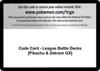 Miscellaneous Cards & Products Code Card - League Battle Decks [Pikachu & Zekrom GX]