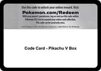 Miscellaneous Cards & Products Code Card - Pikachu V Box