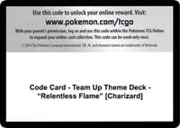 SM - Team Up Code Card - Team Up Theme Deck - "Relentless Flame" [Charizard]