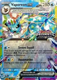 Miscellaneous Cards & Products Vaporeon ex - 023/131 (Prismatic Evolutions Stamp) #023/131