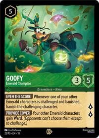 Disney Lorcana Promo Cards Goofy - Emerald Champion #25
