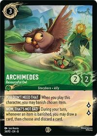 Disney Lorcana Promo Cards Archimedes - Resourceful Owl #34