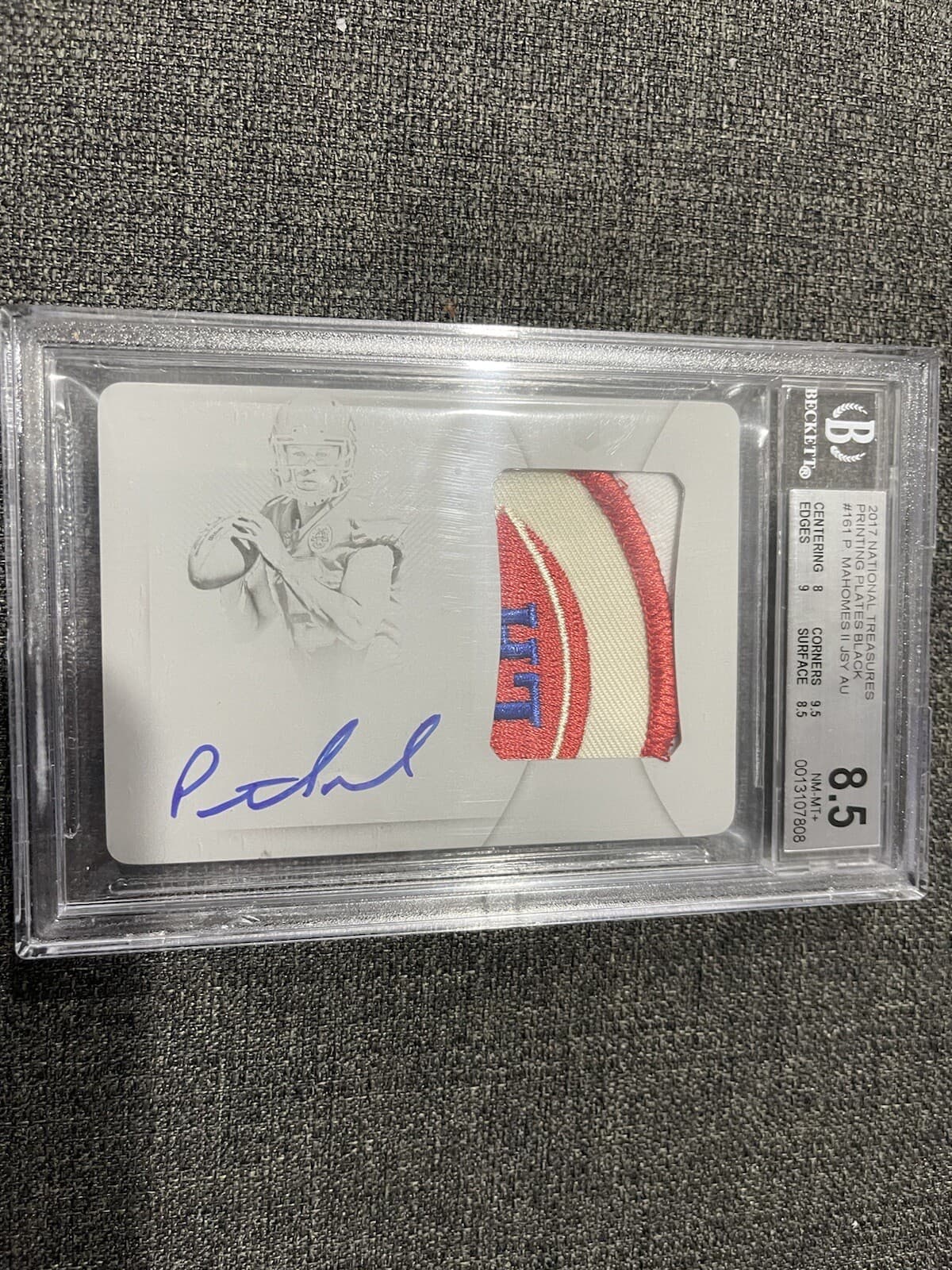 2017 Panini National Treasures Patrick Mahomes One of One RPA #161
