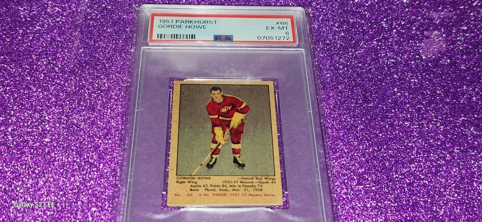 1951-52 Parkhurst Gordie Howe Rookie Card #66