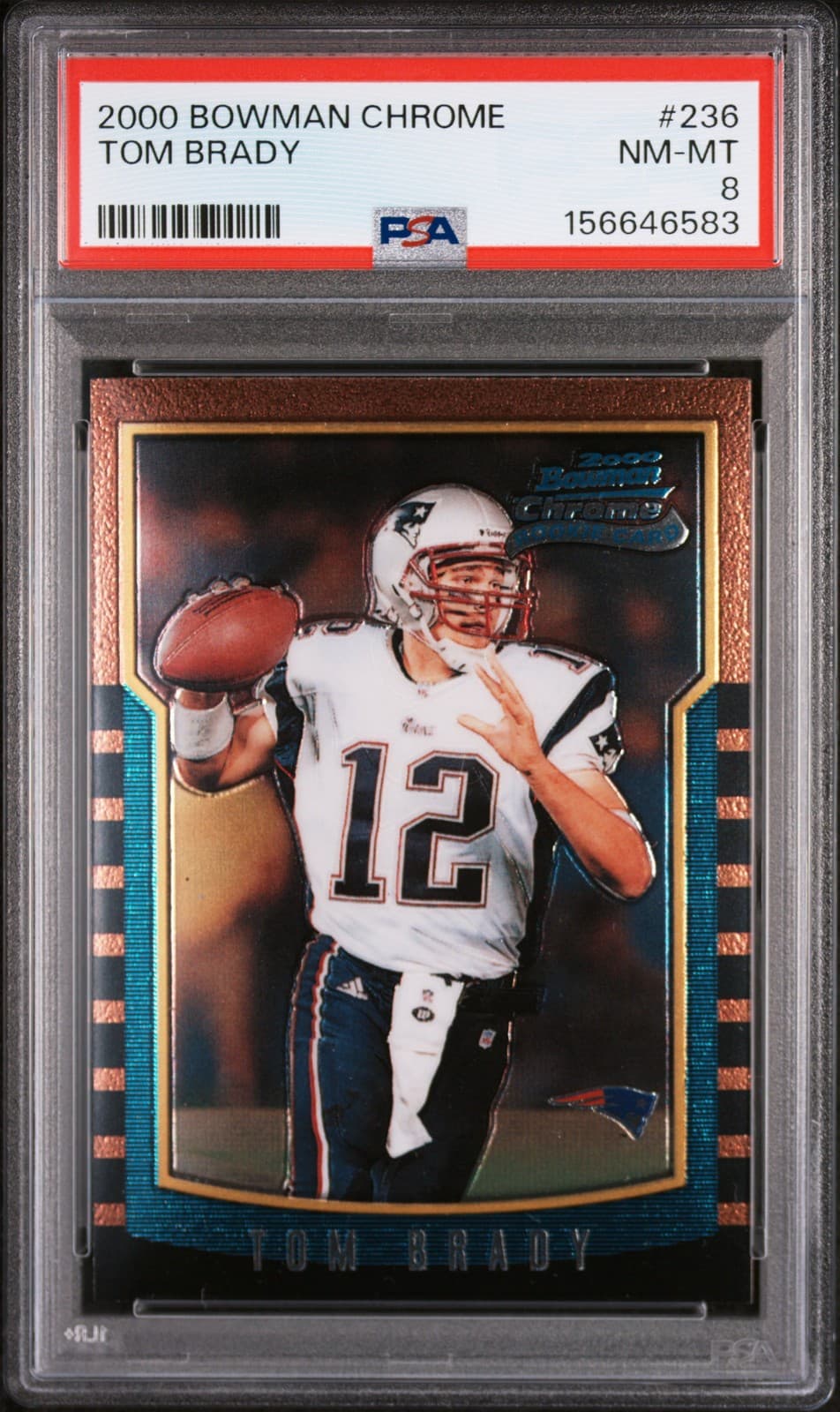 2000 Bowman Chrome Tom Brady Rookie Card #236
