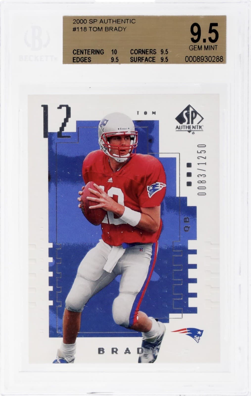 2000 SP Authentic Tom Brady #118