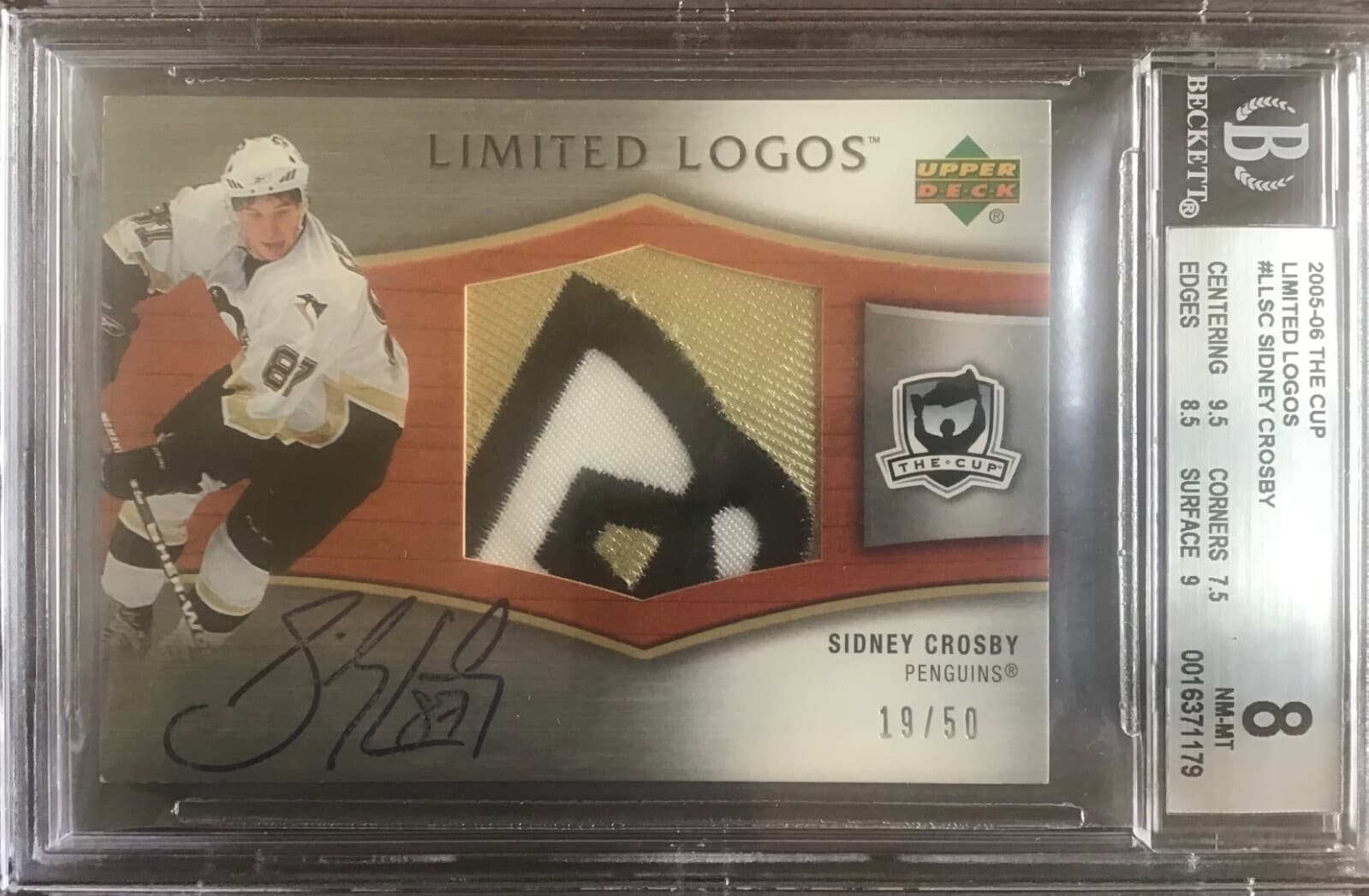 2005-06 Upper Deck The Cup Sidney Crosby Limited Logos Patch Auto #LL-SC /50