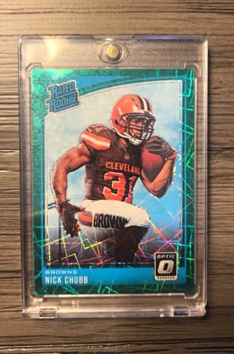 2018 Donruss Optic Nick Chubb Rookie Card #158