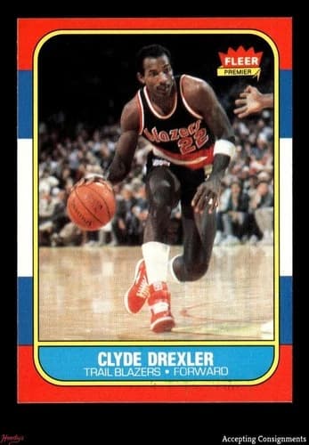 1986-87 Fleer Clyde Drexler Rookie Card #26