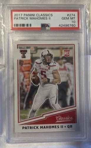 2017 Panini Classics Patrick Mahomes II Rookie Card #274