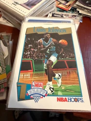 1991 NBA Hoops Larry Johnson Draft Pick Rookie Card #546