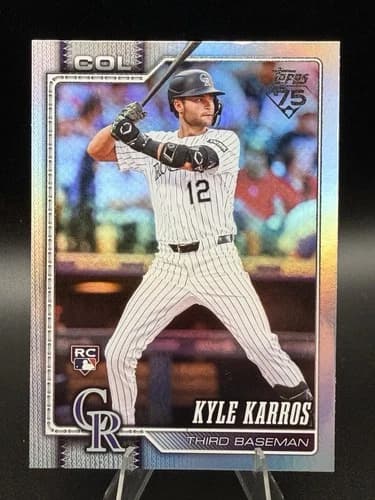 2026 Topps Series 1 Baseball Kyle Karros Rainbow Foil Rookie Card #334