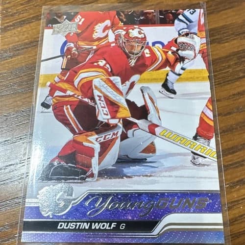 2023-24 Upper Deck Series 1 Hockey Young Guns Dustin Wolf Rookie Card #210