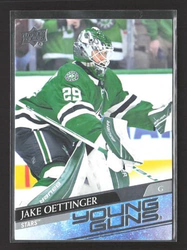 2020-21 Upper Deck Series 1 Hockey Young Guns Jake Oettinger Rookie Card #246
