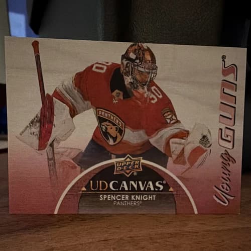 2021-22 Upper Deck Series 2 Hockey Young Guns Canvas Spencer Knight Rookie Card #C228