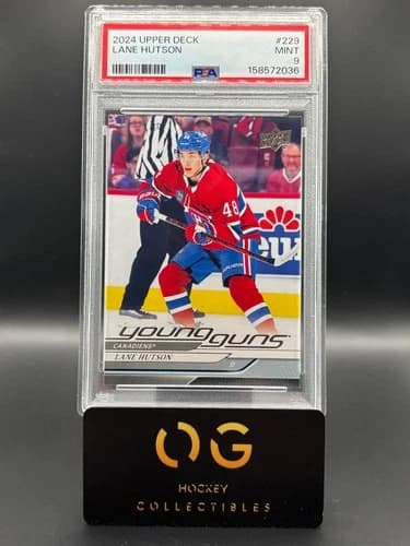 2024-25 Upper Deck Series 1 Hockey Young Guns Lane Hutson Rookie Card #229