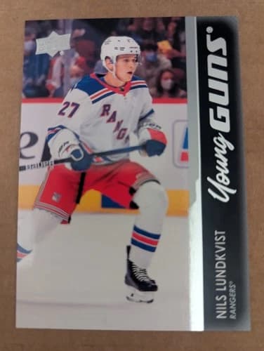 2021-22 Upper Deck Series 2 Hockey Young Guns Nils Lundkvist Rookie Card #456
