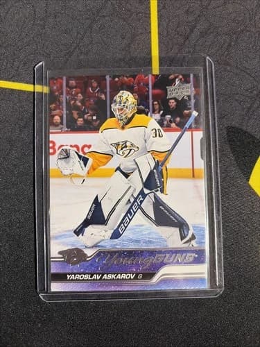 2023-24 Upper Deck Series 1 Hockey Young Guns Yaroslav Askarov Rookie Card #204