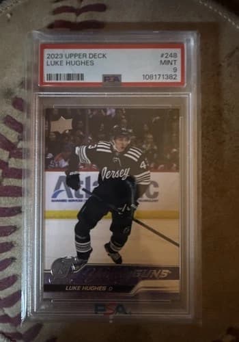 2023-24 Upper Deck Series 1 Hockey Young Guns Luke Hughes Rookie Card #248