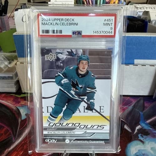 2024-25 Upper Deck Series 2 Hockey Young Guns Macklin Celebrini Rookie Card #451
