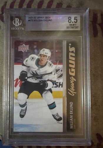 2021-22 Upper Deck Series 2 Hockey Young Guns William Eklund Rookie Card #475