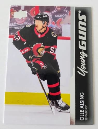 2021-22 Upper Deck Series 1 Hockey Young Guns Olle Alsing Rookie Card #203