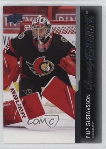 2021-22 Upper Deck Series 1 Hockey Young Guns Filip Gustavsson Rookie Card #225