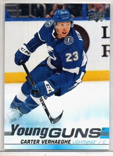 2019-20 Upper Deck Series 1 Hockey Young Guns Carter Verhaeghe Rookie Card #224
