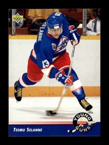 1992-93 Upper Deck Hockey Teemu Selanne Young Guns Rookie Card #574