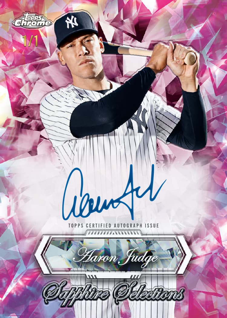 2026 Topps Chrome Baseball Sapphire Aaron Judge Sapphire Selections Autograph Padparadscha 1/1