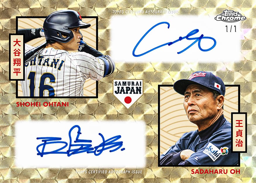 2026 Topps Chrome Team Samurai Japan Shohei Ohtani / Sadaharu Oh Generational Greats Dual Autograph SuperFractor 1/1