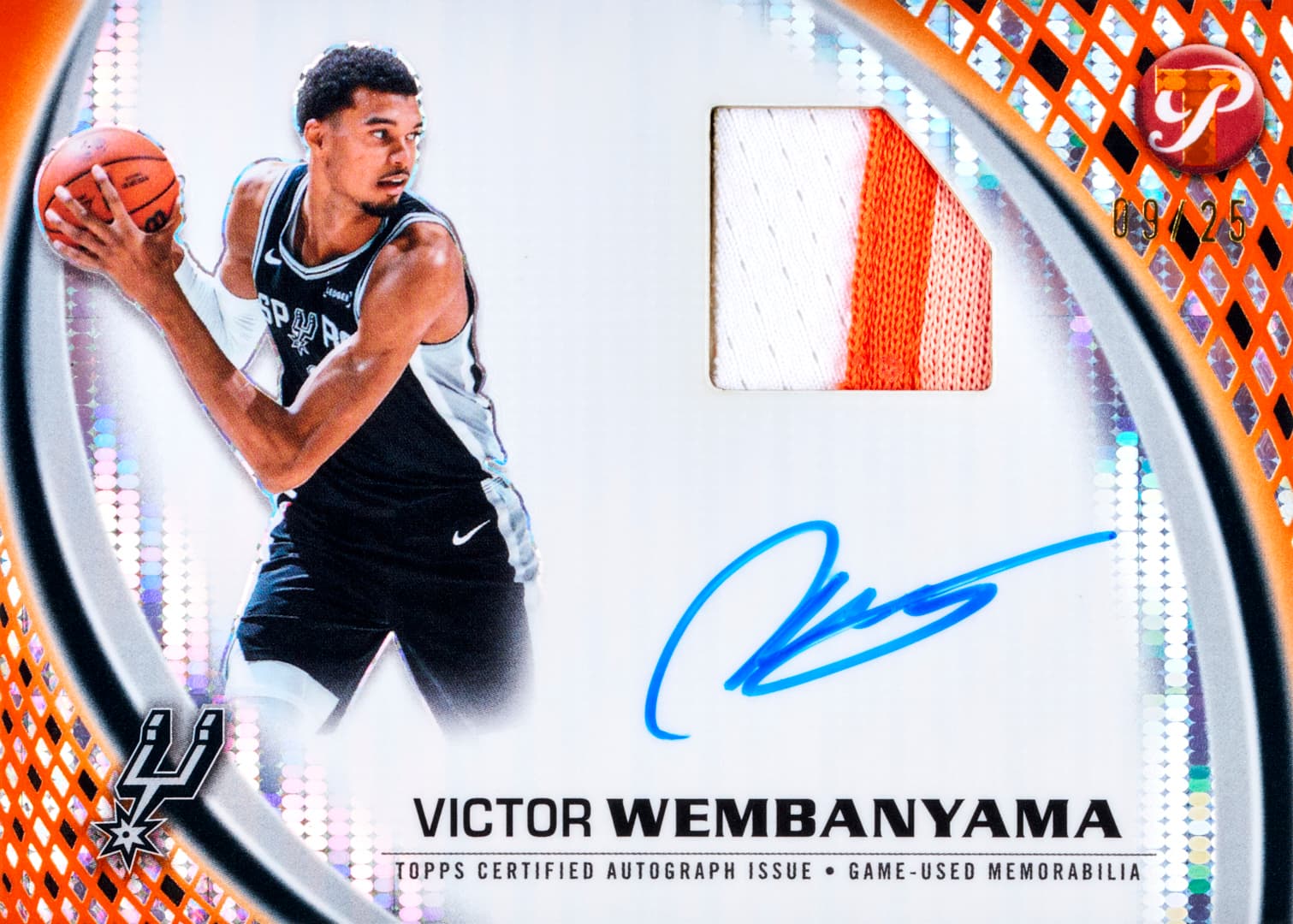 2025-26 Topps Pristine Basketball Victor Wembanyama Pristine Pieces Autograph Relic Orange /25