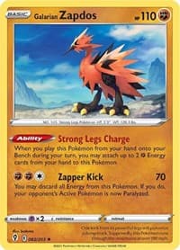 SWSH07: Evolving Skies Galarian Zapdos #082/203